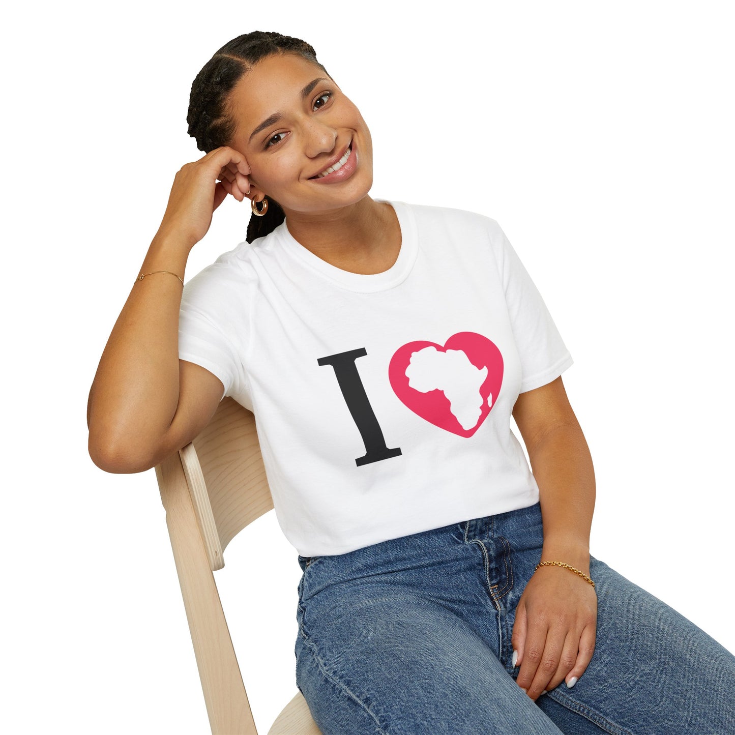 I Love Africa Unisex Softstyle T-Shirt - Casual Love for African Heritage