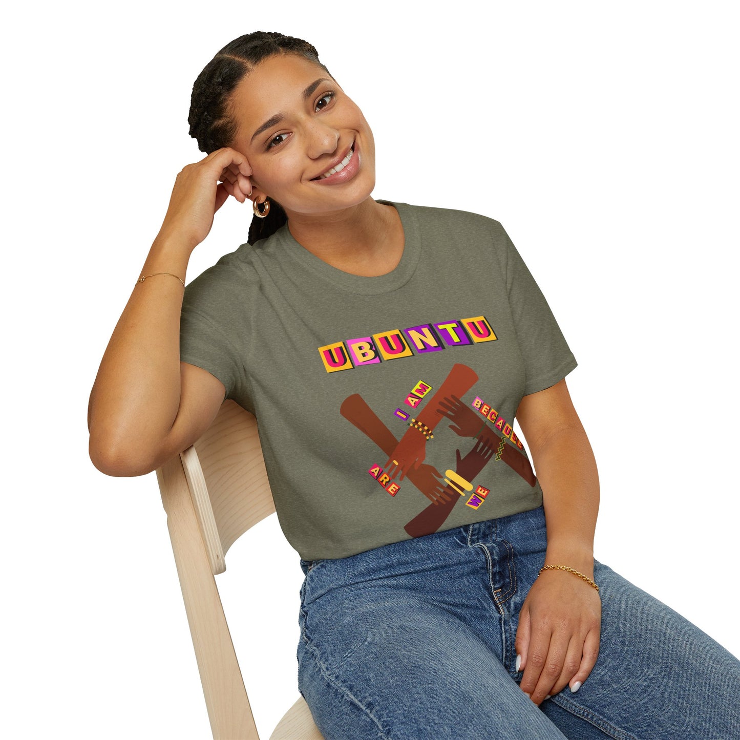 Ubuntu Unity Unisex Softstyle T-Shirt - I Am Because We Are Design