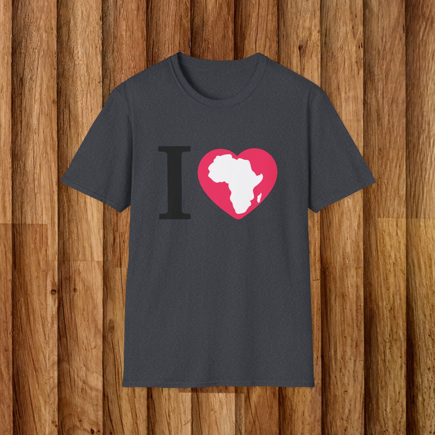 I Love Africa Unisex Softstyle T-Shirt - Casual Love for African Heritage