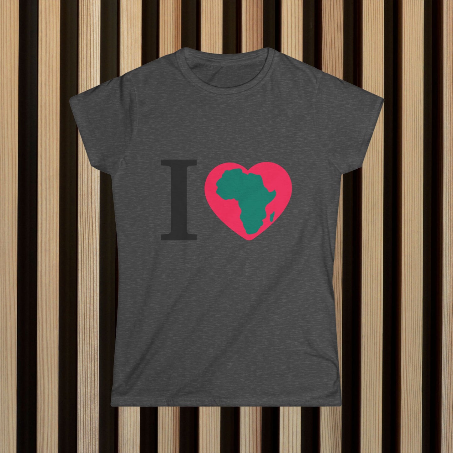 I Love Africa Women's Softstyle Tee – Cultural Pride Shirt for Everyday Wear