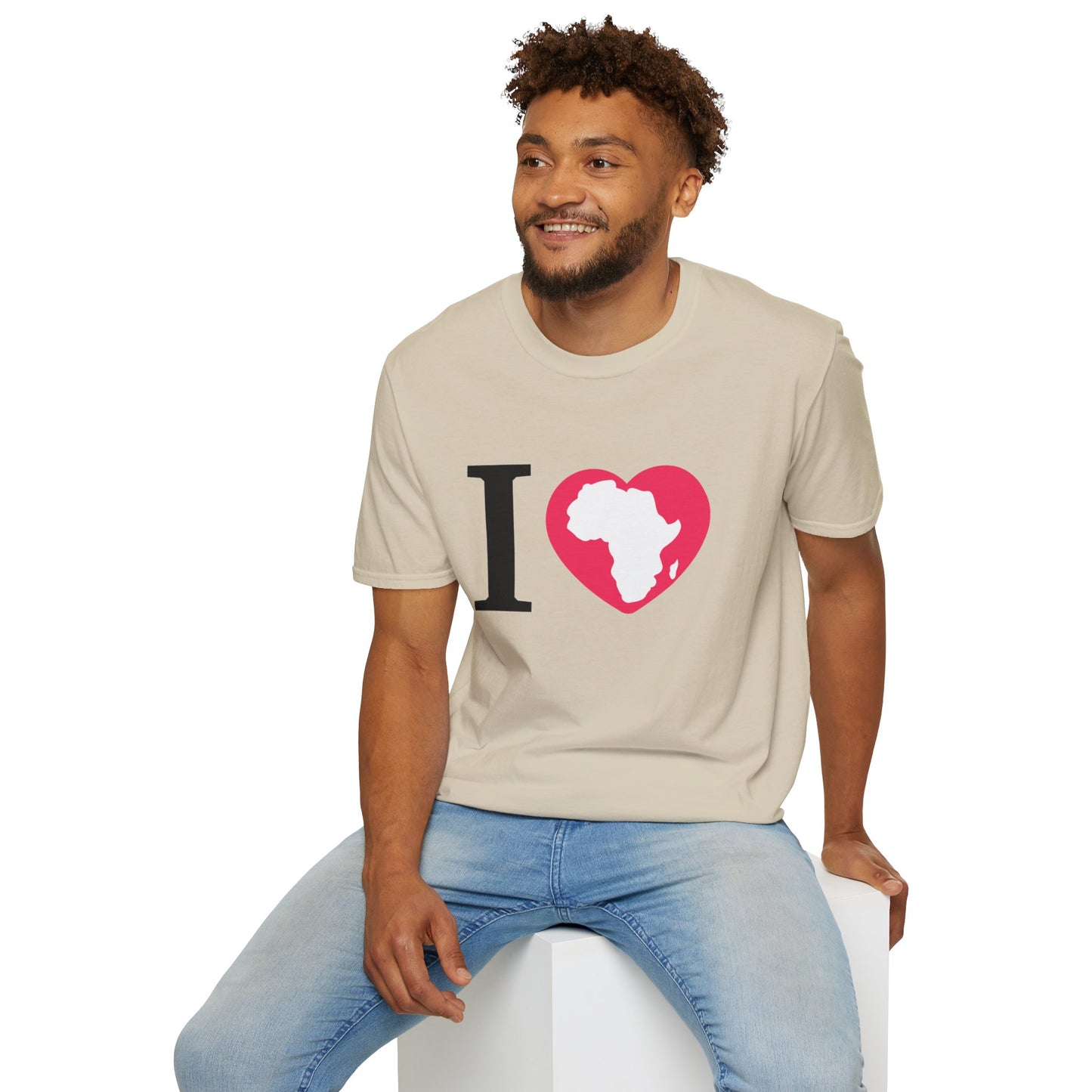 I Love Africa Unisex Softstyle T-Shirt - Casual Love for African Heritage