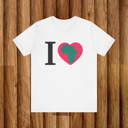 I Love Africa Unisex Jersey Short Sleeve Tee - Perfect for Cultural Celebrations