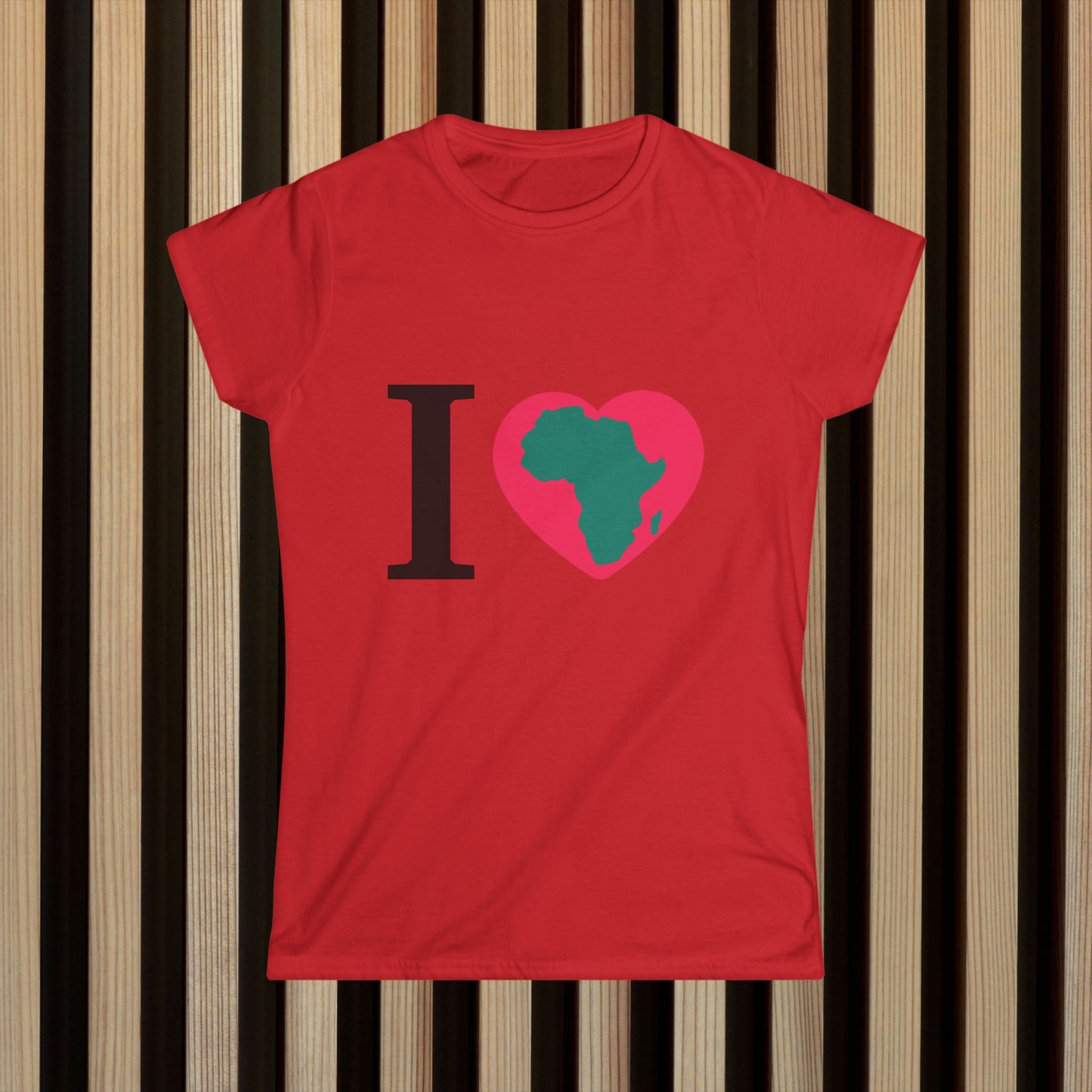 I Love Africa Women's Softstyle Tee – Cultural Pride Shirt for Everyday Wear