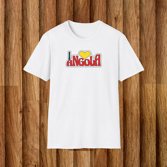 I Love Angola Unisex Softstyle T-Shirt - Comfortable and Stylish Tee for Proud Angolans