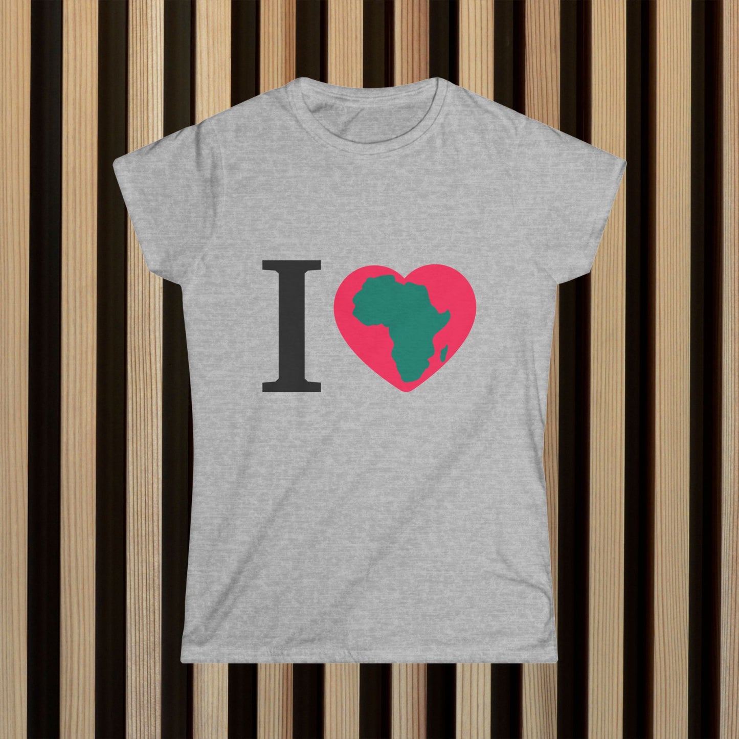 I Love Africa Women's Softstyle Tee – Cultural Pride Shirt for Everyday Wear