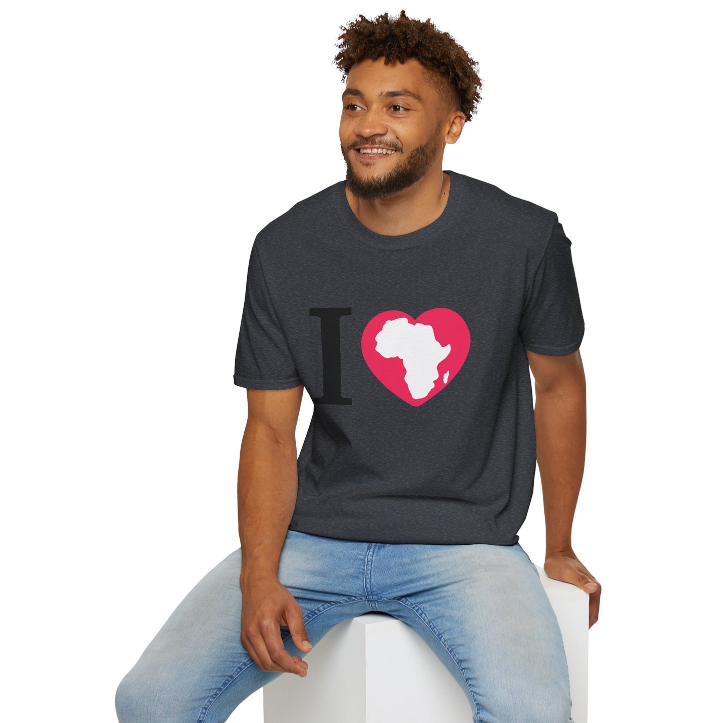 I Love Africa Unisex Softstyle T-Shirt - Casual Love for African Heritage