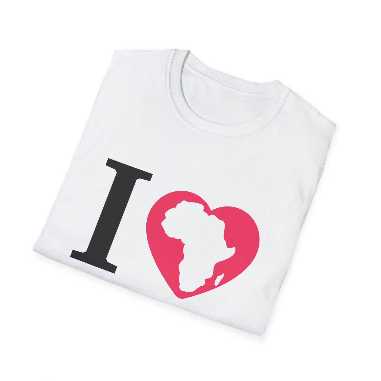 I Love Africa Unisex Softstyle T-Shirt - Casual Love for African Heritage