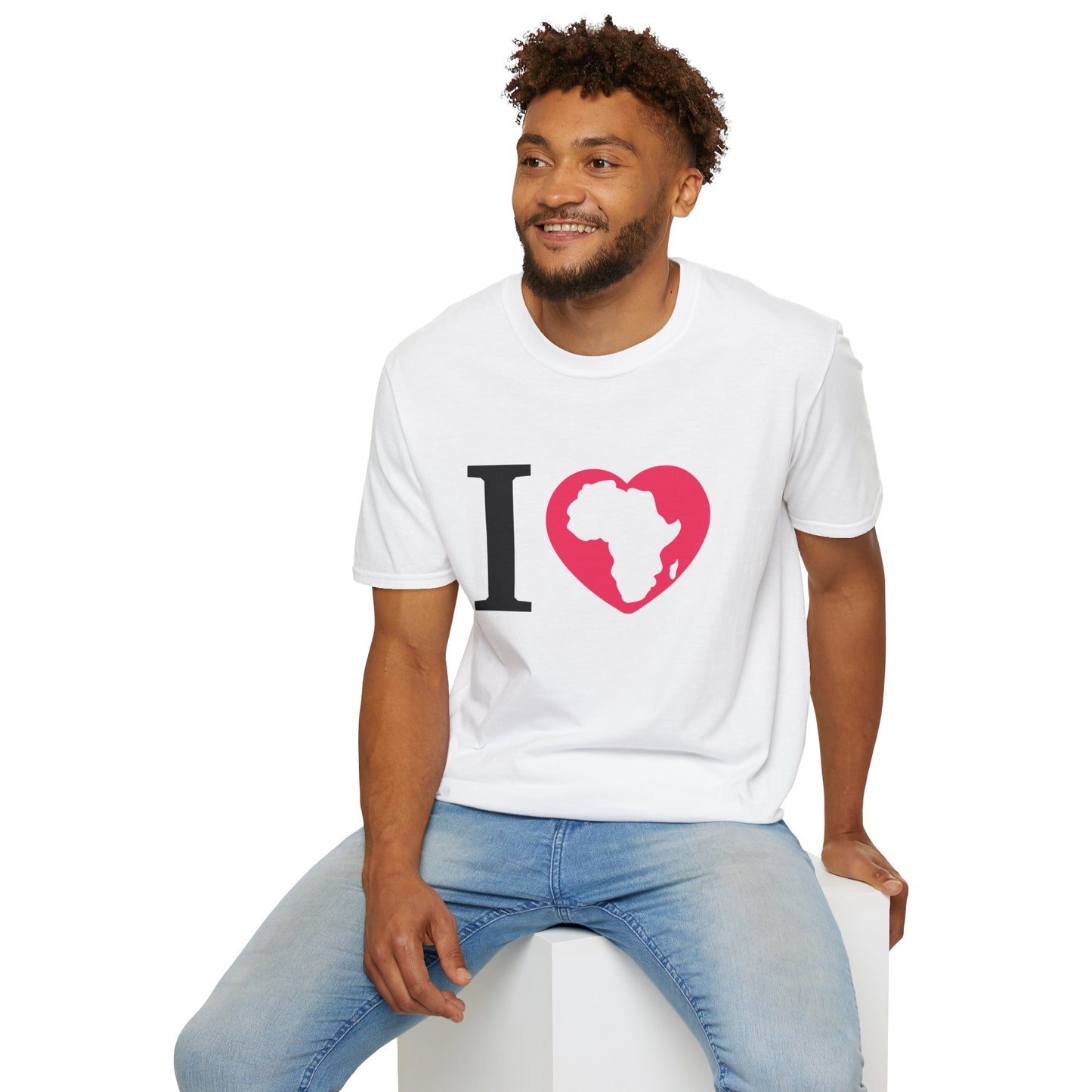 I Love Africa Unisex Softstyle T-Shirt - Casual Love for African Heritage